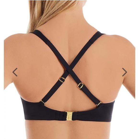 Bleu Rod Beattie [36D]‎ Kore Shirred Bandeau Bikini Top Navy Underwire Swim Top - Picture 5 of 9